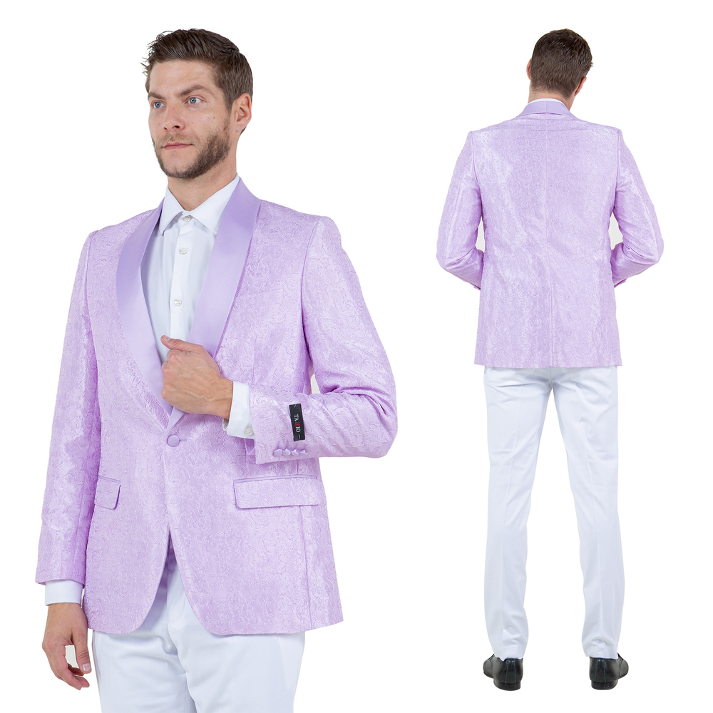 Tazzio Paisley Blazer Only Slim Fit Mens Jacket, Lavander